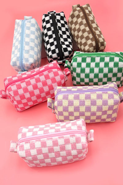 checkered makeup pouch bag // multi colors available
