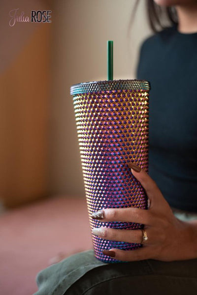 Ombre Teal Waterfall Textured Tumbler