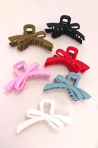 plastic bow hair clip / multi colors available