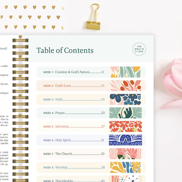 Spiral Bible "The Bible in a Year : A 52 Week Study"