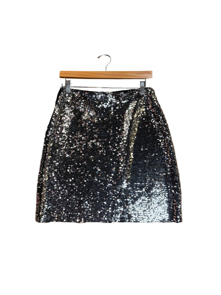Silver sequin skirt