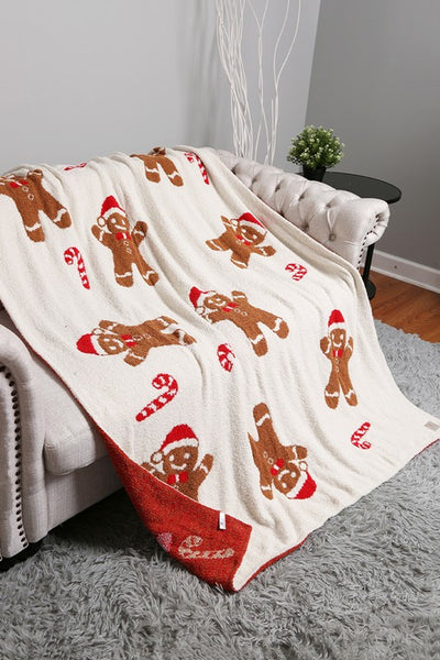 gingerbread man cozy throw blanket