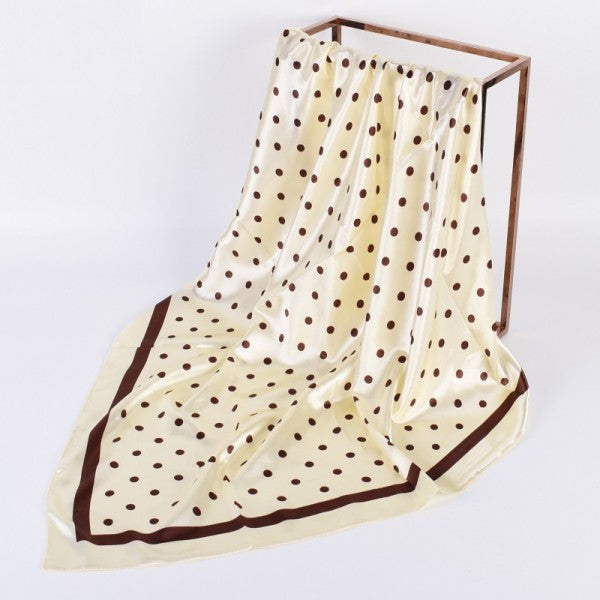 polka dot scarf / ivory & chocolate