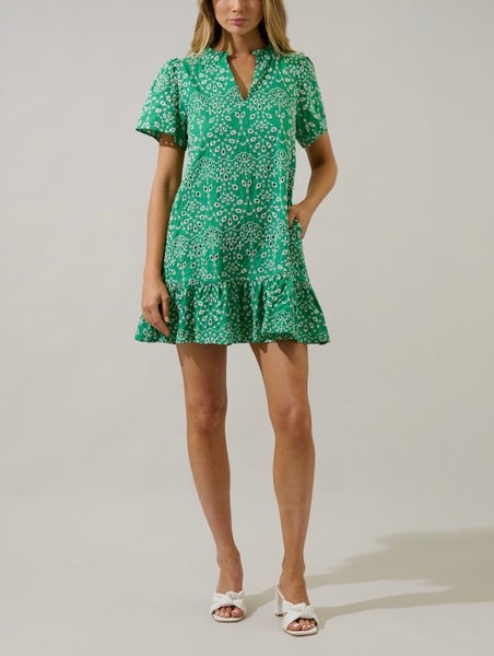 Robyn floral eyelet dress