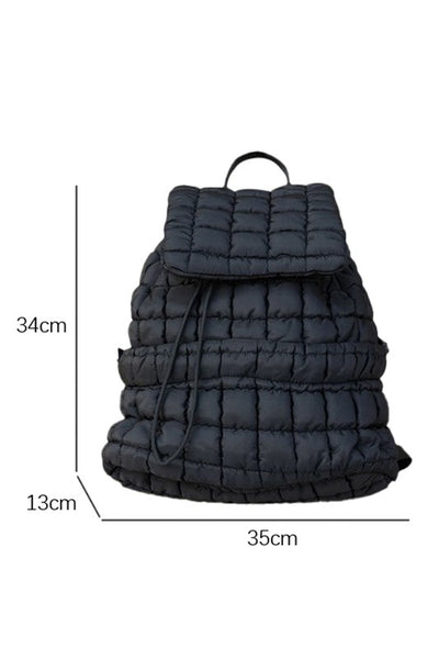 quilted puffer backpack / black