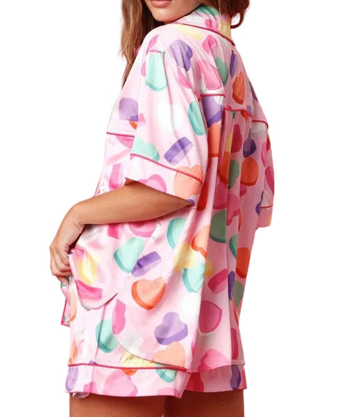 sweetheart satin pj set / pink