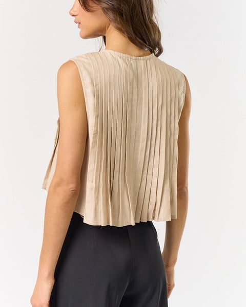 Ruthie front tie top / tan