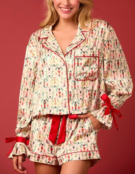 nutcracker satin pj set / ivory