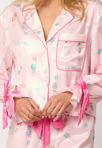 nutcracker satin pj set / baby pink
