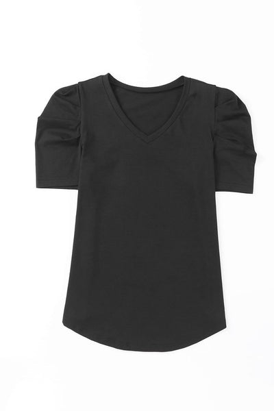 puff sleeve tee // black