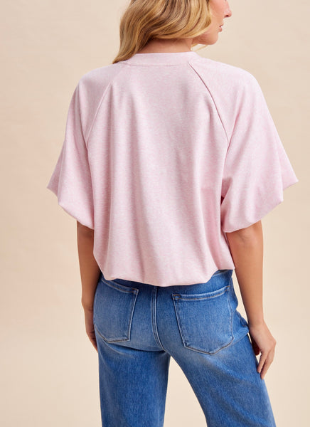 Collins jersey knit bubble hem top / petal blush (PREORDER ARRIVES JULY 14)