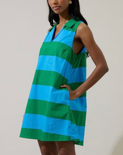 Tara striped shift dress