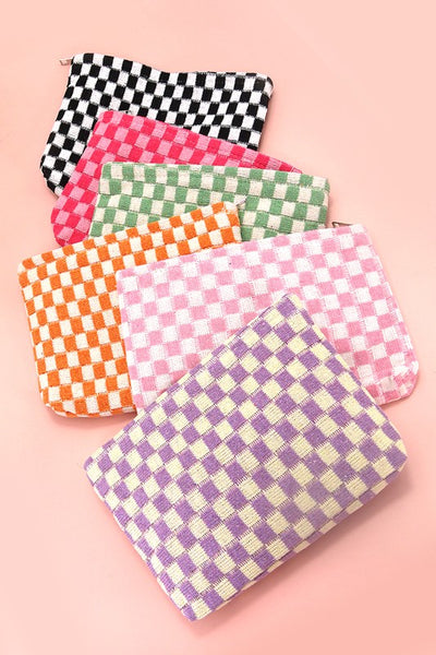 checker cosmetic bag / multi colors available