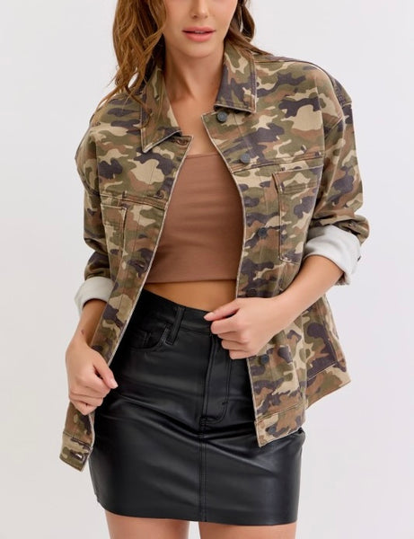 camo oversized denim jacket
