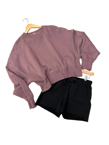 Verona balloon sleeve sweatshirt / rose taupe