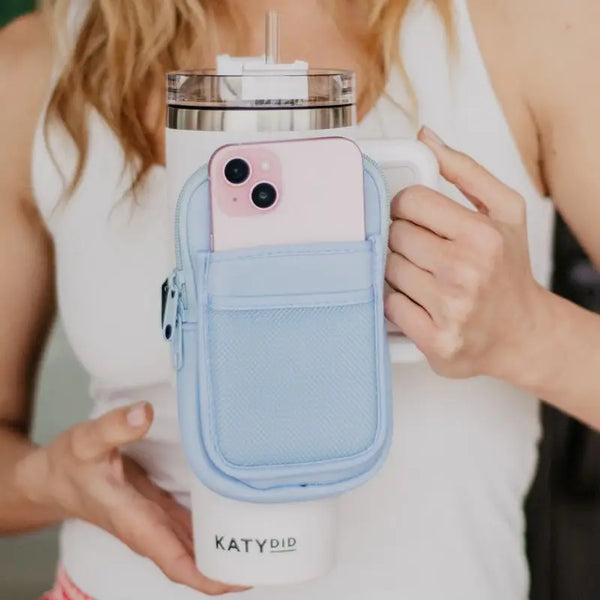 Katydid Tumbler Zipper Pouch / light blue