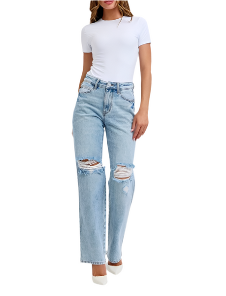 JUDY BLUE 90's straight jean / light denim