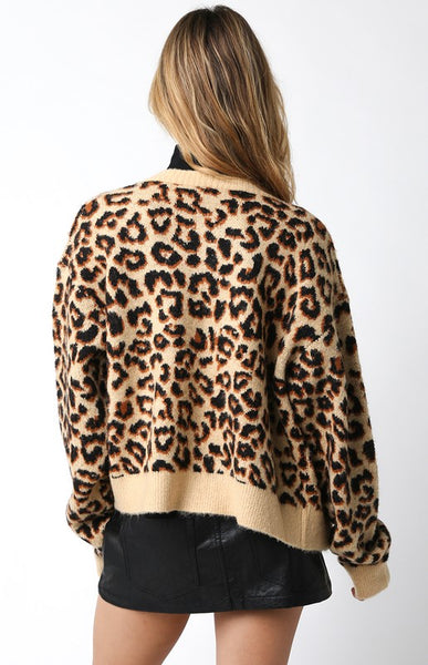 Shayla leopard cardigan / tan