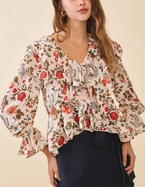fall floral peplum top