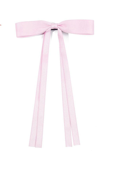 satin ribbon hair clip // pink