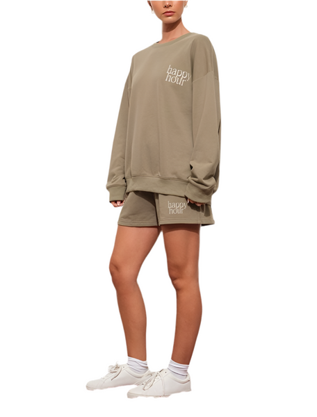 Happy Hour sweatshirt set // olive