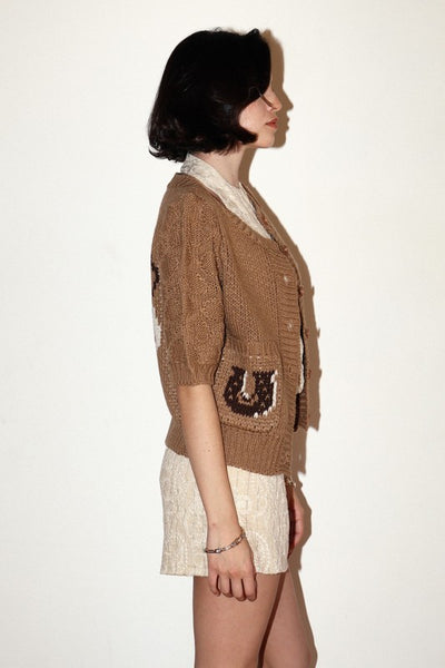 BAILEY ROSE horse cardigan / tan