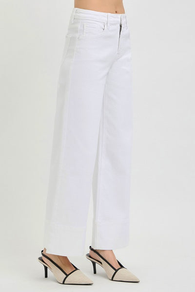 Risen tummy control ankle pant / white