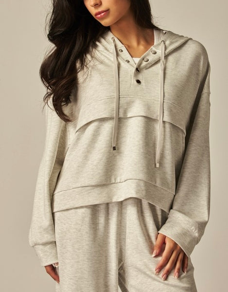 comfy hoodie set / heathered grey