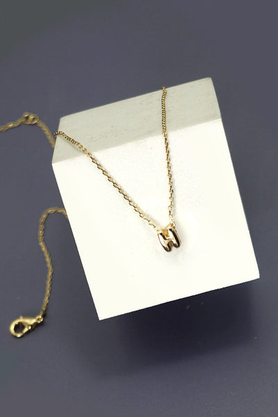 tiny initial necklace / gold