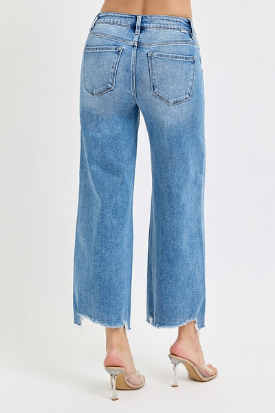 Blakely high rise crop jean / medium wash