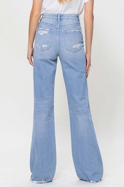 vintage high rise flared jean // light wash