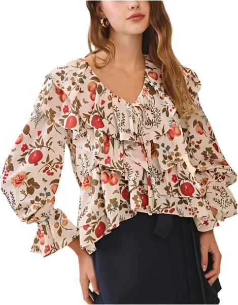 fall floral peplum top