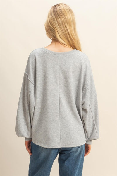 Willis relaxed fit pullover / heather grey