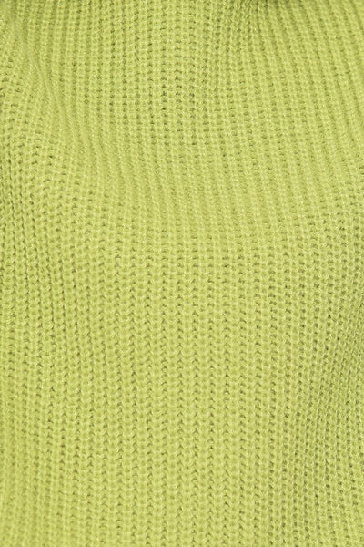 sleeveless turtleneck sweater // lime