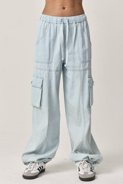 willow cargo pants // chambray blue