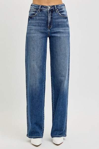 Risen tummy control high rise jean / dark wash