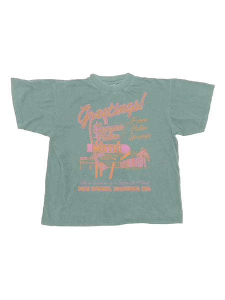 Canyon Palms Motel tee / arctic green