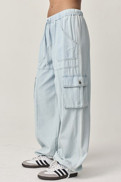 willow cargo pants // chambray blue