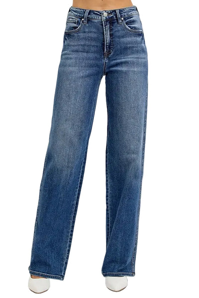 Risen tummy control high rise jean / dark wash