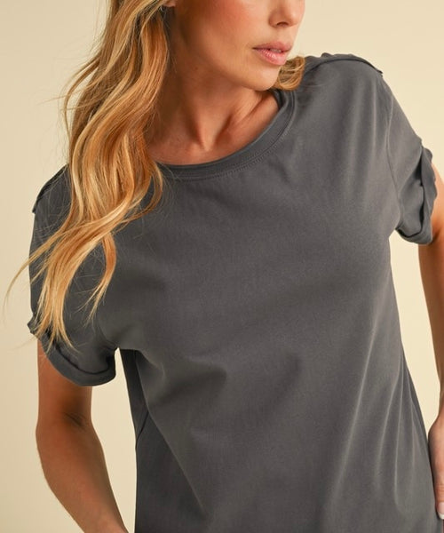 Aemi short sleeve tee / charcoal