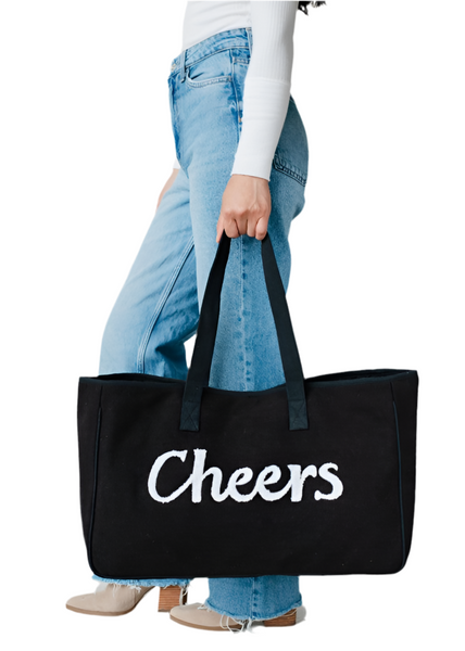 cheers canvas tote bag / black