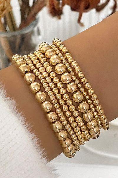 bead bracelet set / gold