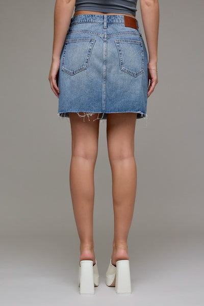 Hidden vintage wash classic denim mini skirt