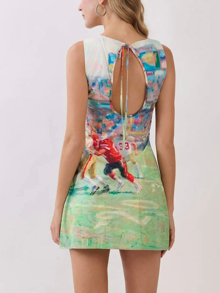 Football Print GameDay Mini Dress (PRE-ORDER ships mid August)