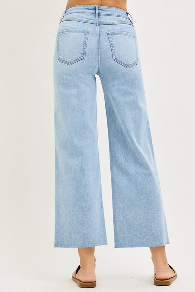 Erin tummy control crop jean / light wash