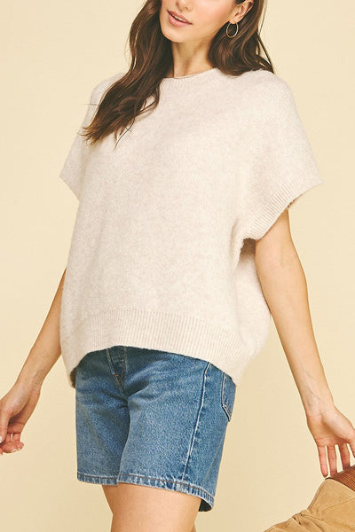 Darla Cap Sleeve Sweater/ Cream