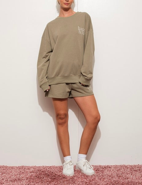 Happy Hour sweatshirt set // olive