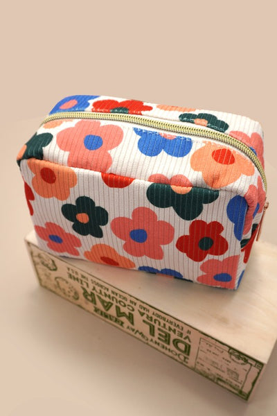 flower heart makeup bag