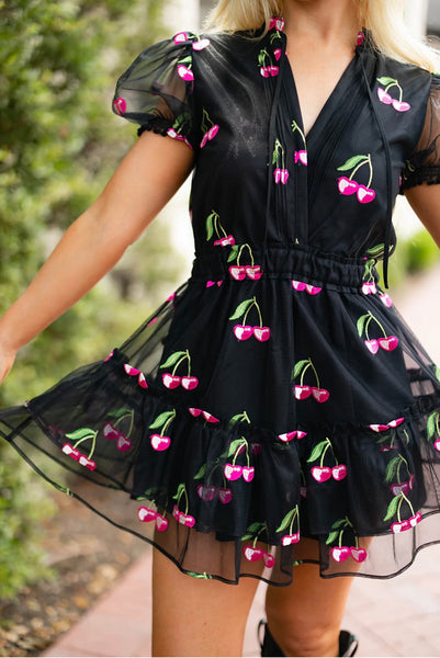 clementine wild cherry dress // black