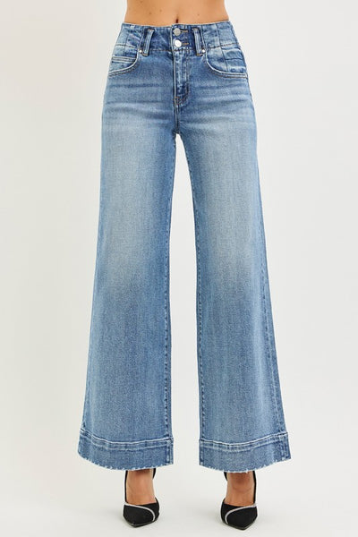 Ava wide seam ankle jean / medium wash